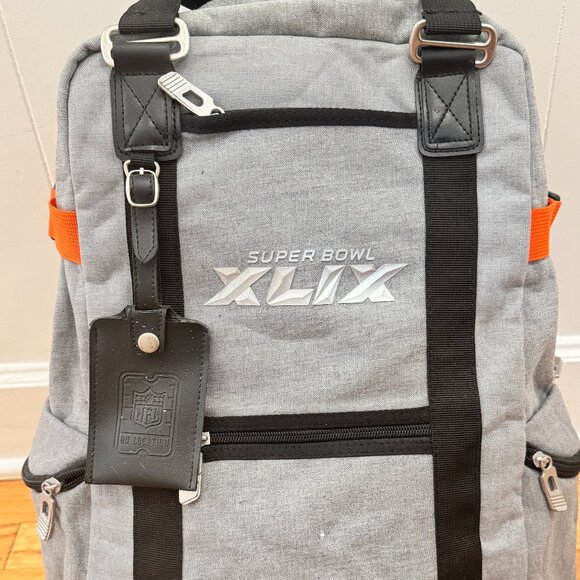 NFL Super Bowl Arizona XLIX Large Gray Computer Backpack - Picture 2 of 8